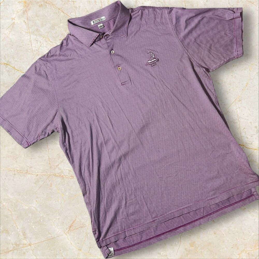 Pinehurst Vintage Y2K Men Polo Shirt Large Cotton Purple Golf Apparel Sports V11